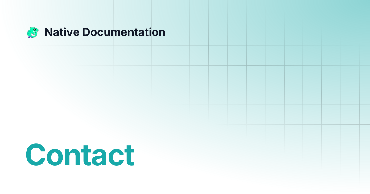 Contact | Native Documentation